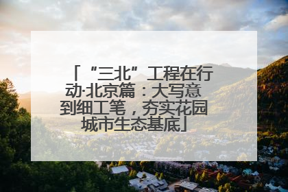 “三北”工程在行动·北京篇：大写意到细工笔，夯实花园城市生态基底