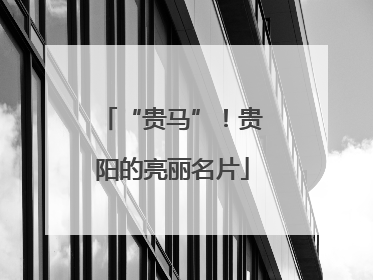 “贵马”！贵阳的亮丽名片