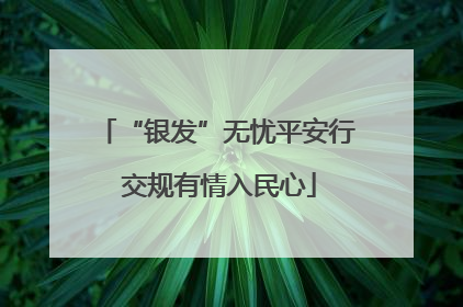 “银发”无忧平安行 交规有情入民心