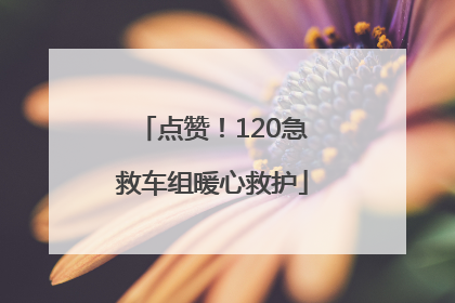 点赞！120急救车组暖心救护