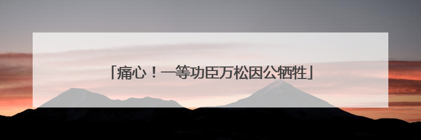 痛心！一等功臣万松因公牺牲