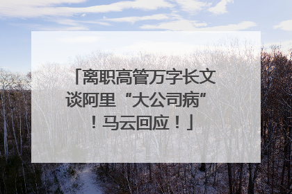 离职高管万字长文谈阿里“大公司病”！马云回应！