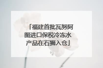 福建首批瓦努阿图进口保税冷冻水产品在石狮入仓