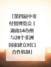 第四届中非经贸博览会丨湖南14市州与28个非洲国家建立对口合作机制