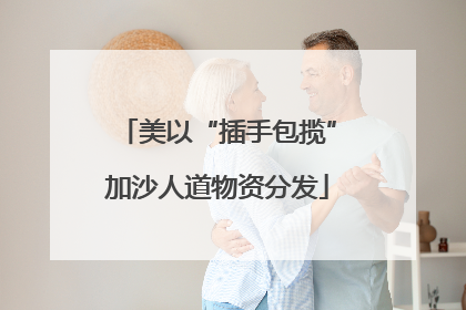 美以“插手包揽”加沙人道物资分发