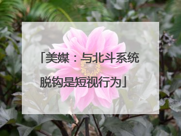美媒：与北斗系统脱钩是短视行为