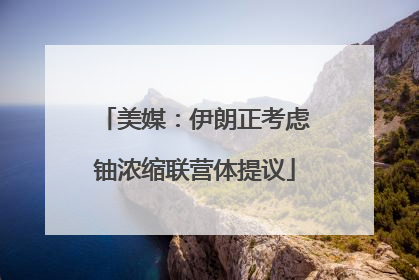 美媒：伊朗正考虑铀浓缩联营体提议