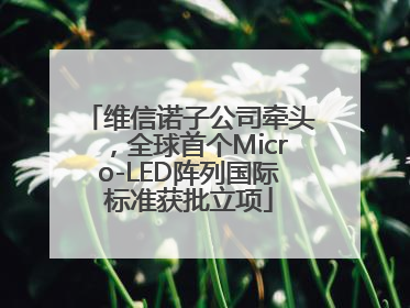 维信诺子公司牵头，全球首个Micro-LED阵列国际标准获批立项