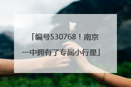 编号530768！南京一中拥有了专属小行星