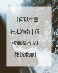 何以中国·行走海南｜侨校飘茶香 职教新发展