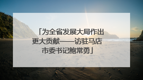 为全省发展大局作出更大贡献——访驻马店市委书记鲍常勇