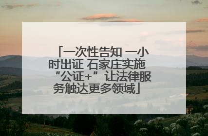 一次性告知 一小时出证 石家庄实施“公证+”让法律服务触达更多领域