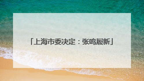 上海市委决定：张鸣履新