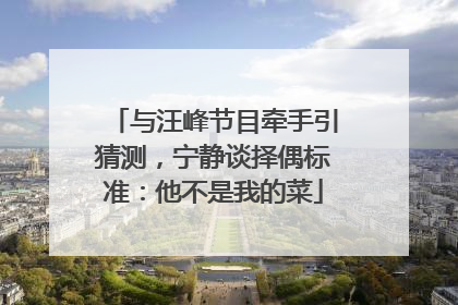 与汪峰节目牵手引猜测，宁静谈择偶标准：他不是我的菜