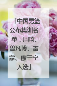 中国男篮公布集训名单，周琦、曾凡博、雷蒙、廖三宁入选