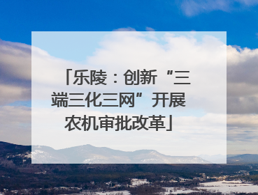 乐陵：创新“三端三化三网”开展农机审批改革