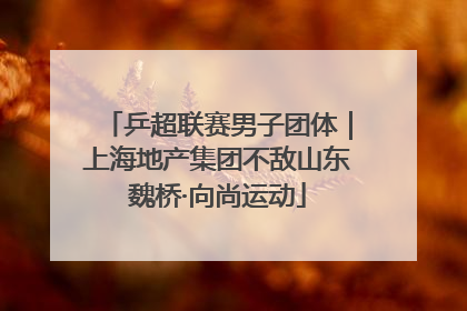 乒超联赛男子团体｜上海地产集团不敌山东魏桥·向尚运动