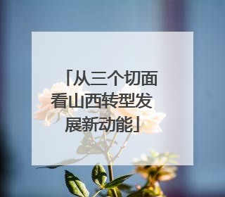 从三个切面看山西转型发展新动能