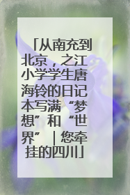 从南充到北京，之江小学学生唐海铃的日记本写满“梦想”和“世界”｜您牵挂的四川