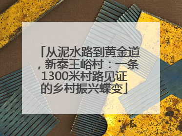 从泥水路到黄金道，新泰王峪村：一条1300米村路见证的乡村振兴蝶变