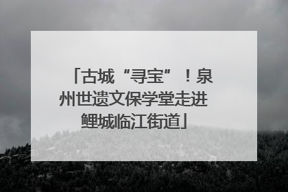 古城“寻宝”！泉州世遗文保学堂走进鲤城临江街道