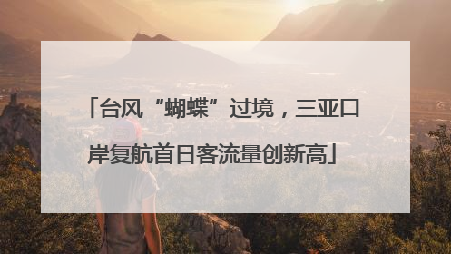台风“蝴蝶”过境，三亚口岸复航首日客流量创新高