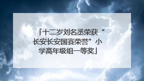 十二岁刘名丞荣获“长安长安国赛荣誉”小学高年级组一等奖