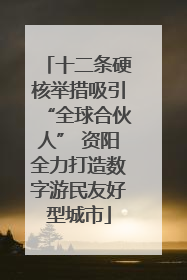 十二条硬核举措吸引“全球合伙人” 资阳全力打造数字游民友好型城市