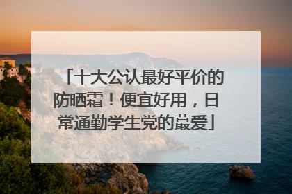 十大公认最好平价的防晒霜！便宜好用，日常通勤学生党的蕞爱