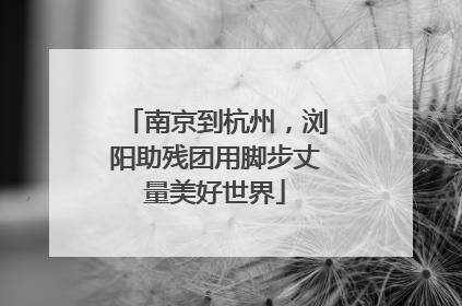 南京到杭州，浏阳助残团用脚步丈量美好世界