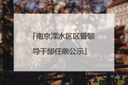 南京溧水区区管领导干部任前公示