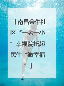 南昌金牛社区“一老一小”幸福院托起民生“微幸福”
