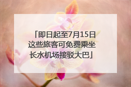 即日起至7月15日 这些旅客可免费乘坐长水机场接驳大巴