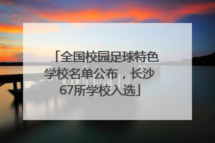 全国校园足球特色学校名单公布，长沙67所学校入选