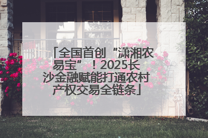 全国首创“潇湘农易宝”！2025长沙金融赋能打通农村产权交易全链条