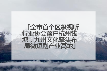 全市首个区级视听行业协会落户杭州钱塘，九州文化牵头布局微短剧产业高地