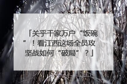 关乎千家万户“饭碗”！看江西这场全员攻坚战如何“破局”？