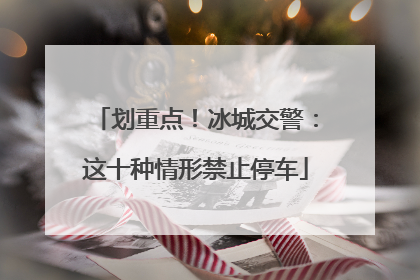 划重点！冰城交警：这十种情形禁止停车