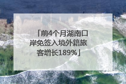 前4个月湖南口岸免签入境外籍旅客增长189%