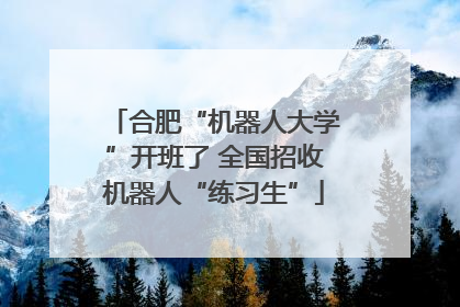 合肥“机器人大学”开班了 全国招收机器人“练习生”