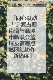 同心跃动！宁波古塘街道与慈溪市新联会篮球友谊赛点燃团结协作新热度