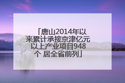 唐山2014年以来累计承接京津亿元以上产业项目948个 居全省前列
