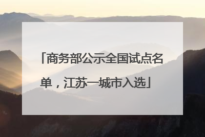 商务部公示全国试点名单，江苏一城市入选