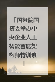 国务院国资委举办中央企业人工智能首席架构师特训班