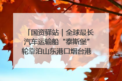 国资驿站｜全球最长汽车运输船“泰斯堡”轮靠泊山东港口烟台港；渤海最大油气平台完成浮托安装