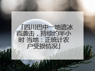 四川巴中一地遭冰雹袭击，持续约半小时 当地：正统计农户受损情况