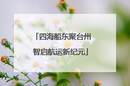 四海船东聚台州 智启航运新纪元