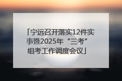 宁远召开落实12件实事暨2025年“三考”组考工作调度会议