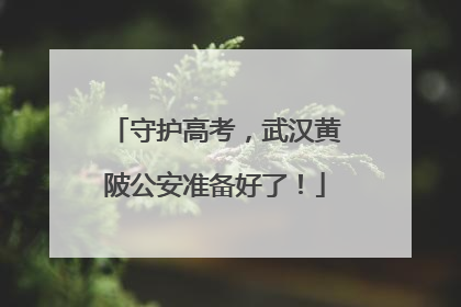 守护高考，武汉黄陂公安准备好了！