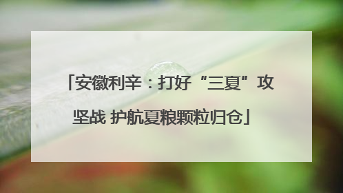 安徽利辛：打好“三夏”攻坚战 护航夏粮颗粒归仓